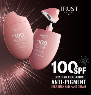 کرم ضدآفتاب SPF100 تراست اسمارت نمای تبلیغاتی