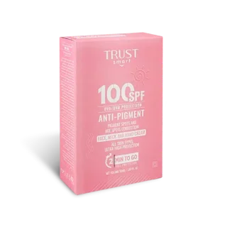 کرم ضدآفتاب SPF100 تراست اسمارت نمای جلوی جعبه